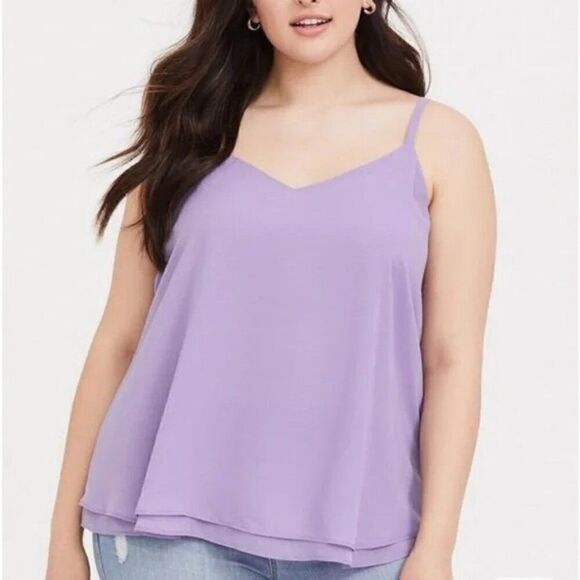 NWT Torrid Purple Chiffon Double Layer Top  Size 2 - Picture 1 of 8